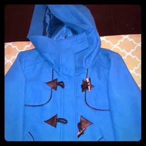 Vibrant blue jacket designed by Jack.